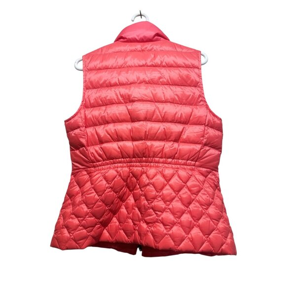 Talbots Down Fill Quilted Vest Womens Medium Salmon Pink Puffer Full Zip Outdoor - Picture 2 of 15